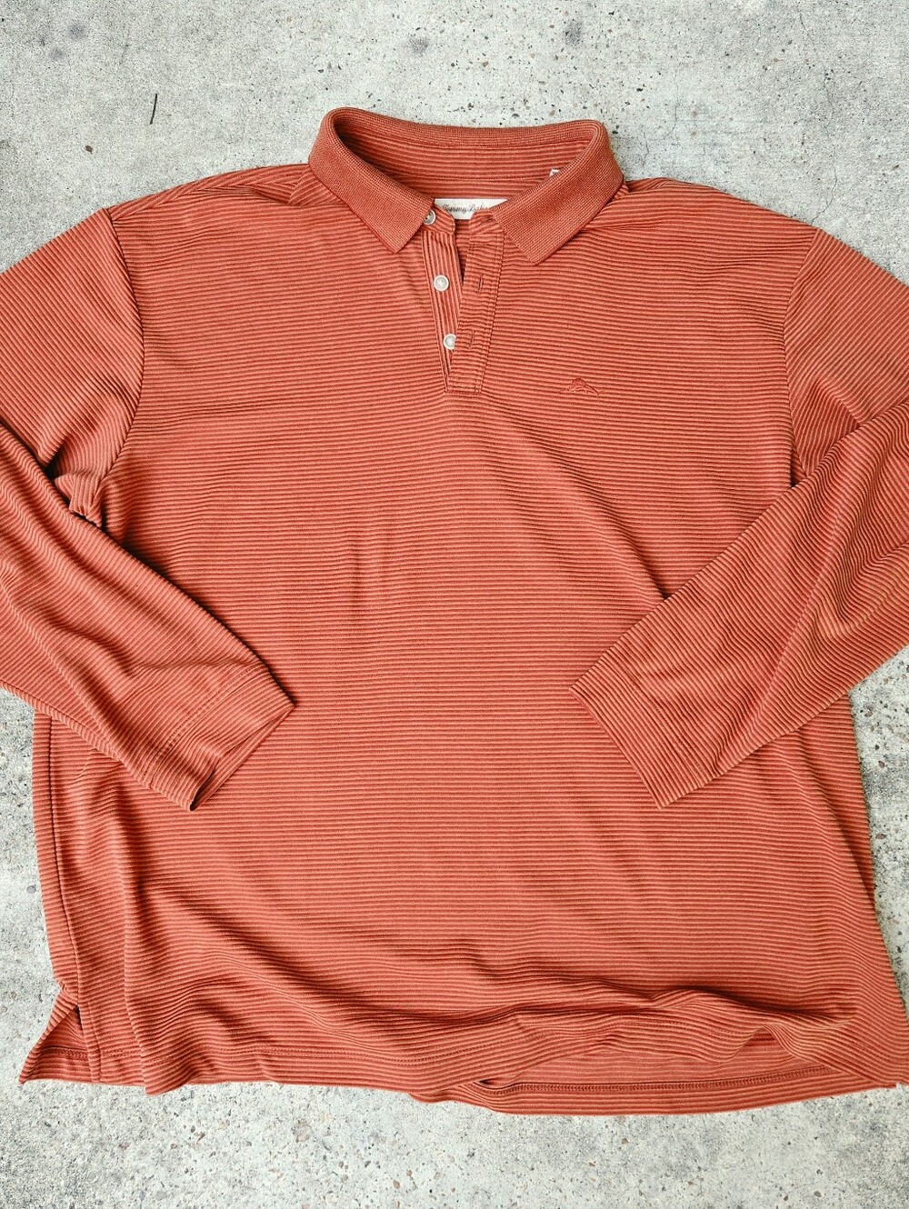 Tommy Bahama Polo Long Sleeve Burnt Orange Terracotta Size 2XL